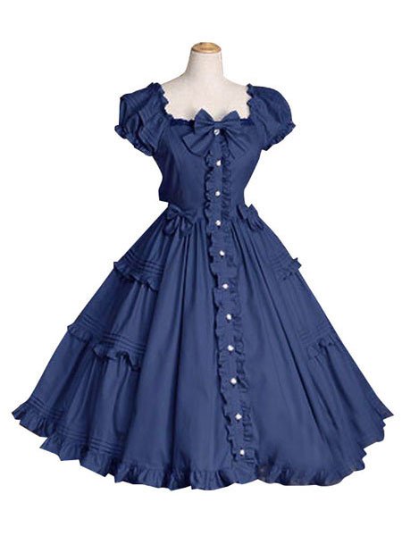 Sweet Lolita Dress Op White Cotton Short Sleeve Lolita One Piece Dress Lolitashow Com
