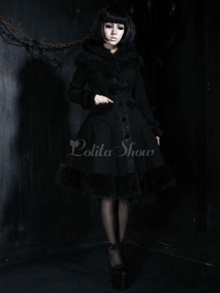 farry faux fur jacket black