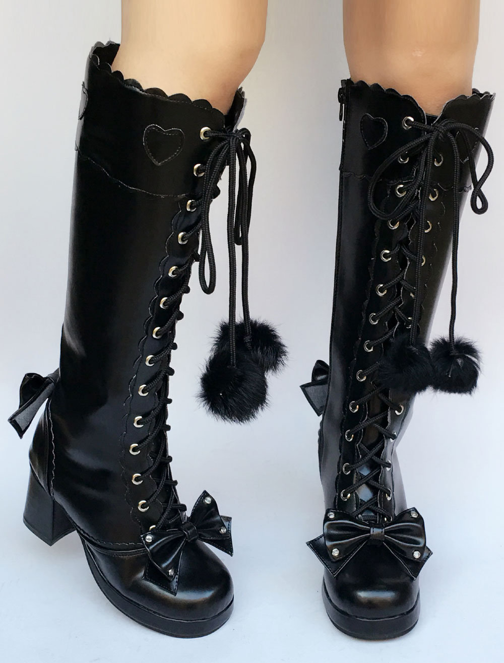 knee high fuzzy boots