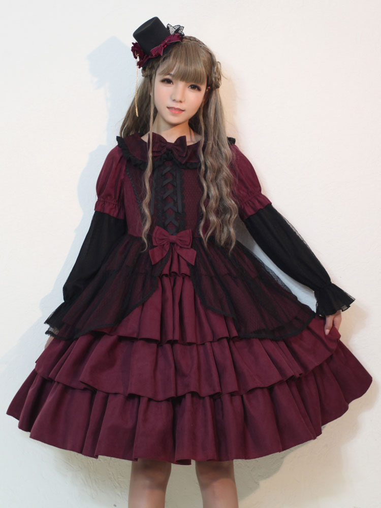 burgundy gothic dress