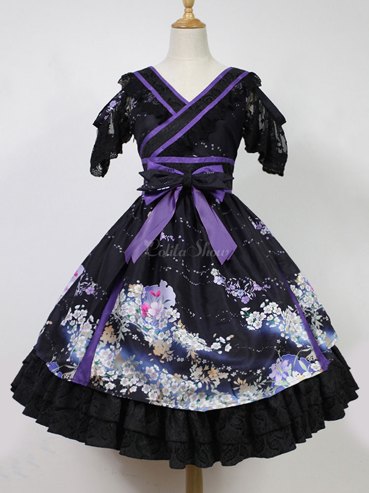 purple one piece dress