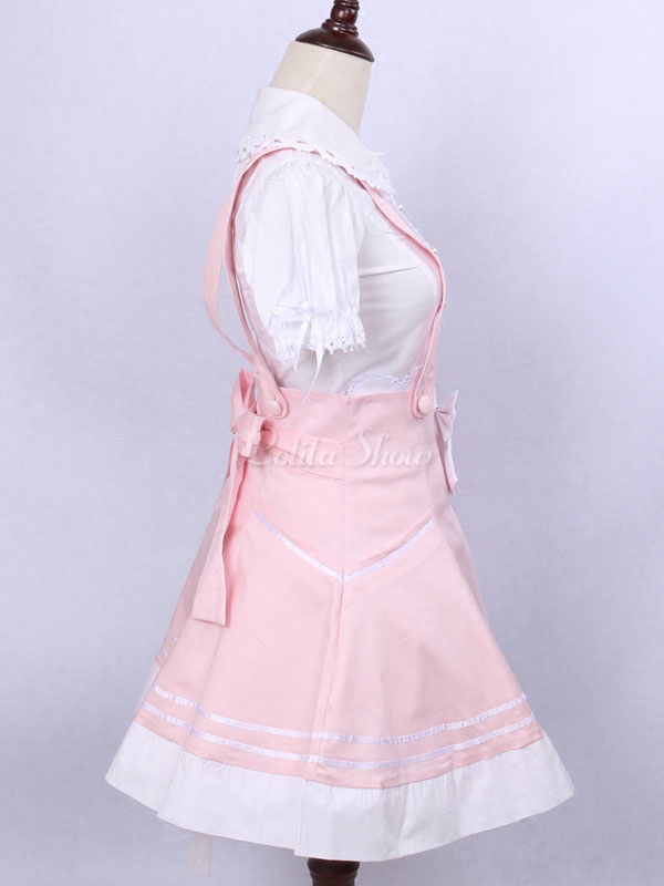 overall skirt pink