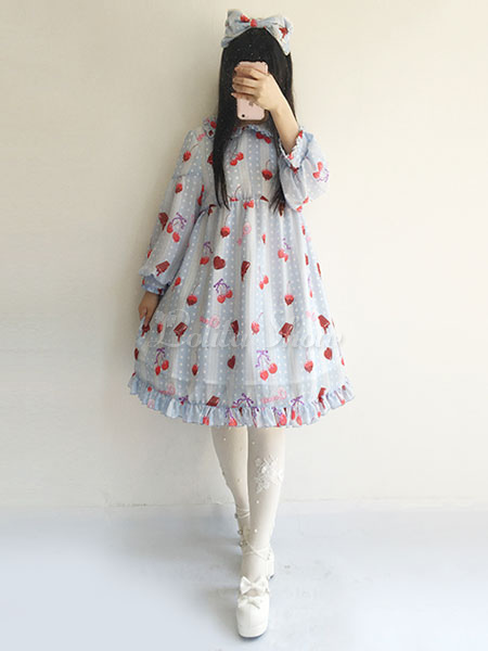 long sleeve strawberry dress