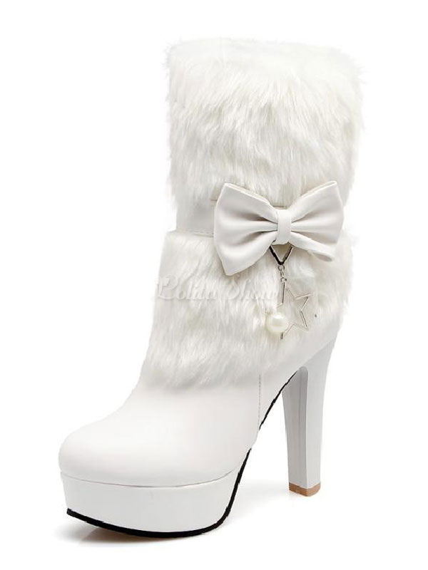 faux fur stiletto heel