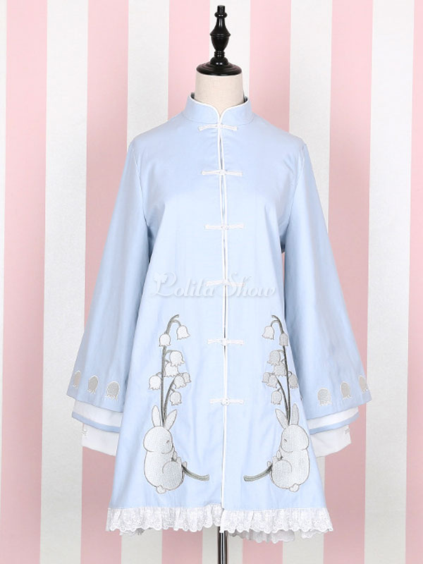 baby blue long coat