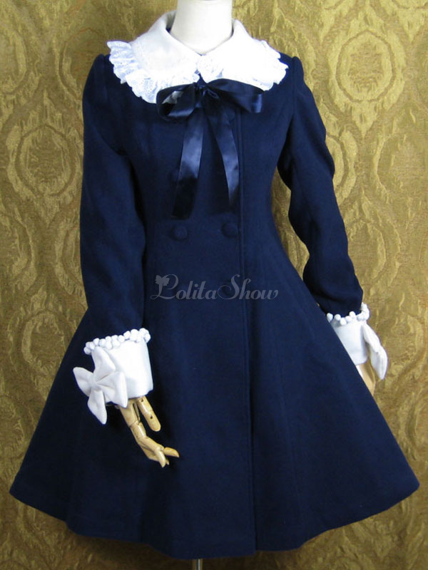 long navy dress coat
