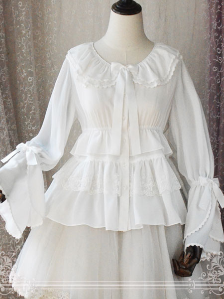 chiffon bell sleeve top