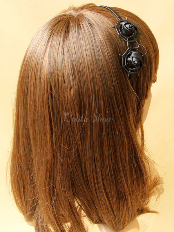 Lolita Haar Accessoires Mit Blumen Deko In Schwarz Accessoires Kunstseide Fur Alltag Mit Kopfschmuck Lolitashow Com