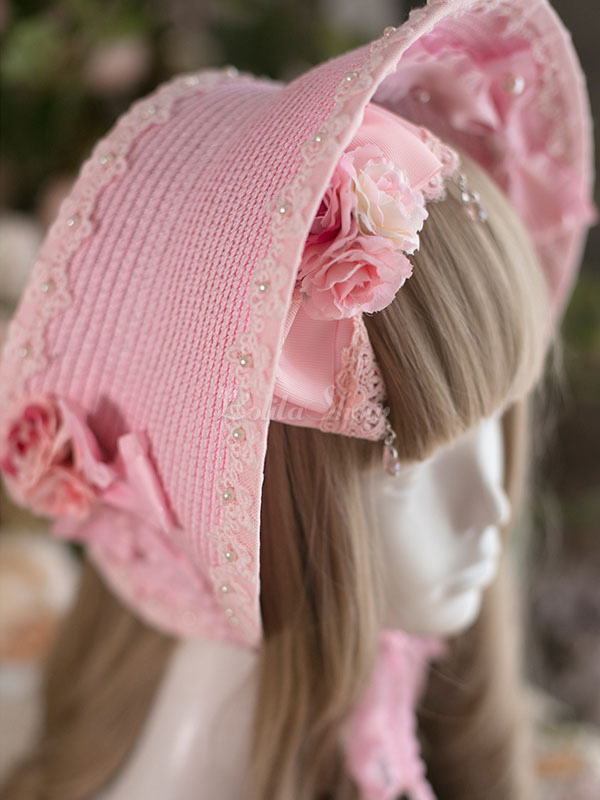 pink bonnet hat