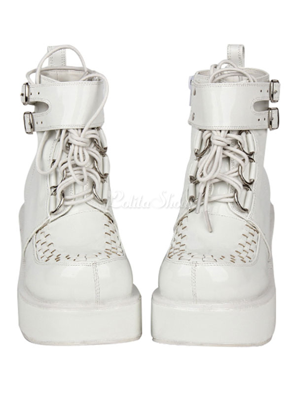 square toe white ankle boots