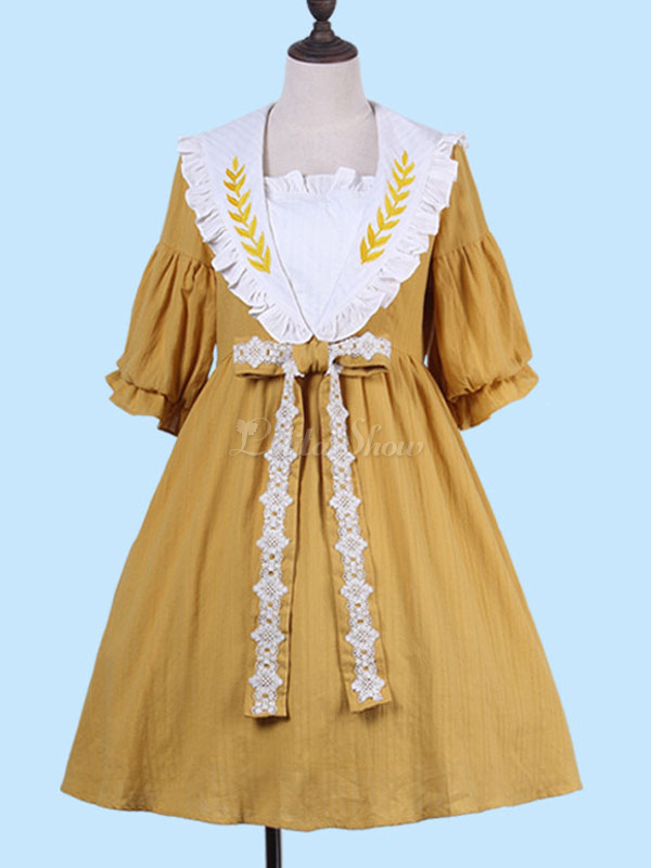 embroidery one piece dress