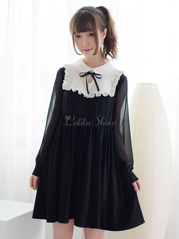 one piece black dress for girl