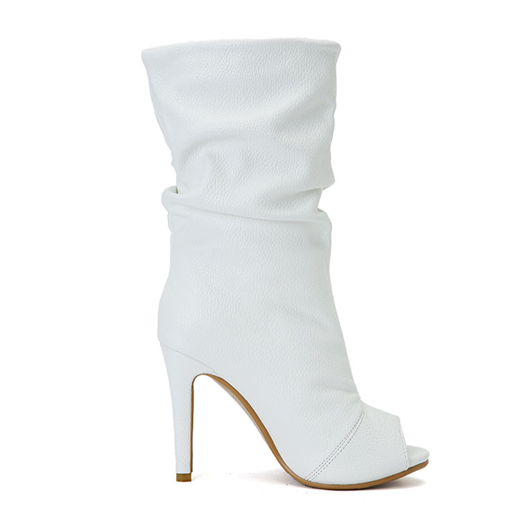 white open toe boots