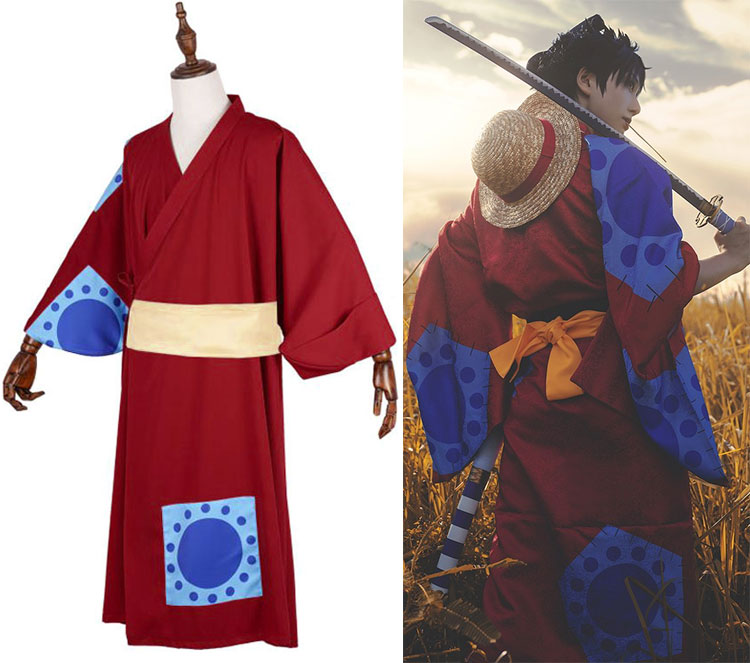 Anime One Piece Cosplay Monkey D Luffy Wano Country Arc Cosplay