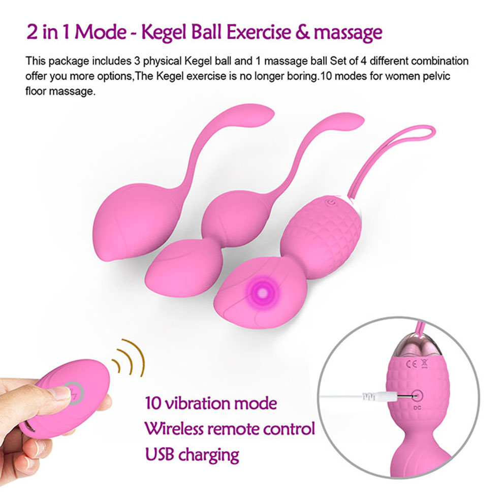 Silicone kegel ball vaginal remote control ben wa kegel weights balls for women vibrating egg