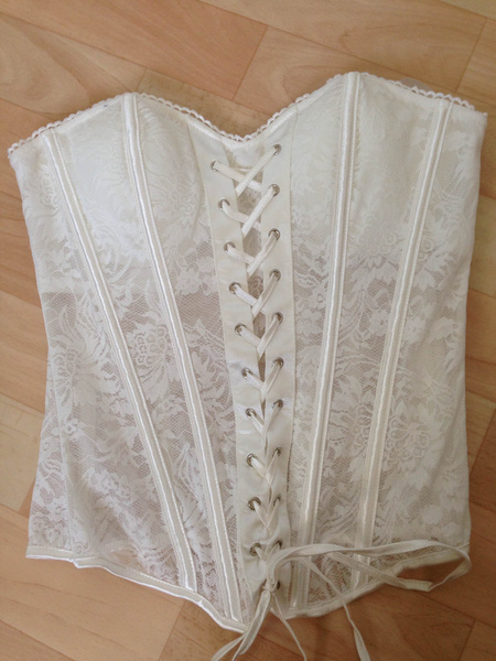 White Lace Women's Overbust Corset For Wedding Dress - Milanoo.com