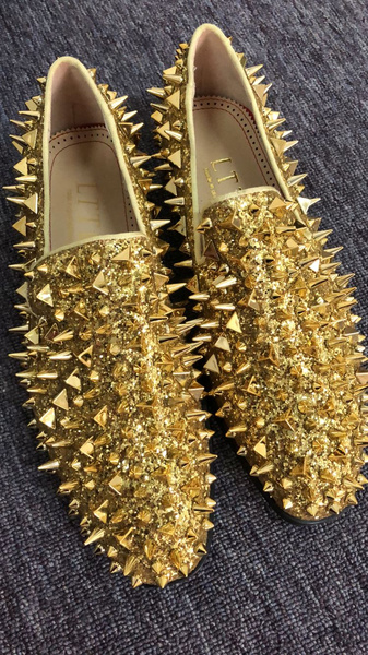 gold loafers for prom