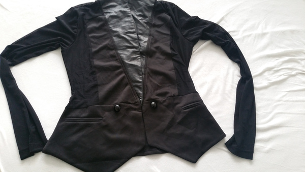 Black Blazer Illusion Long Sleeve Womens Outerwear - Milanoo.com