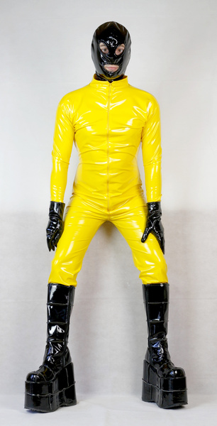 Halloween Yellow PVC Catsuit with Front Open Zipper Halloween - Milanoo.com
