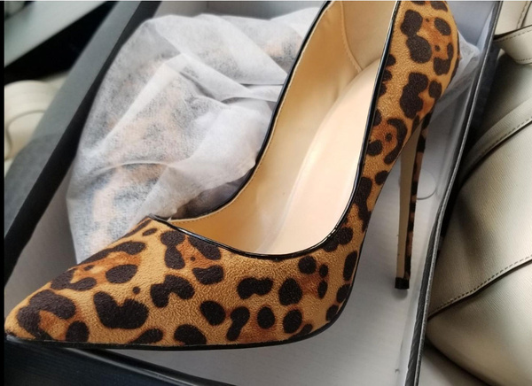 Sexy Leopard Print Heels Pointed Toe Stiletto High Heel Pumps for Women ...