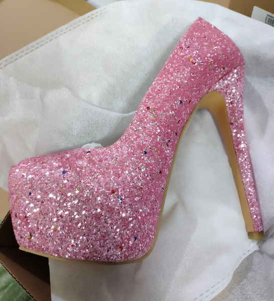 Sparkly Platform Prom Shoes Sexy Stiletto Heel Glitter Party Shoes ...