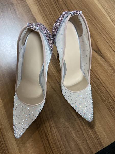 Clear Prom Heels Sparkly Wedding Pumps Pointed Toe Crystal High Heels ...