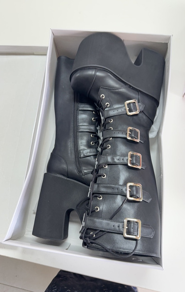 Gothic Lolita Platform Shoes Black Lolita Boots High