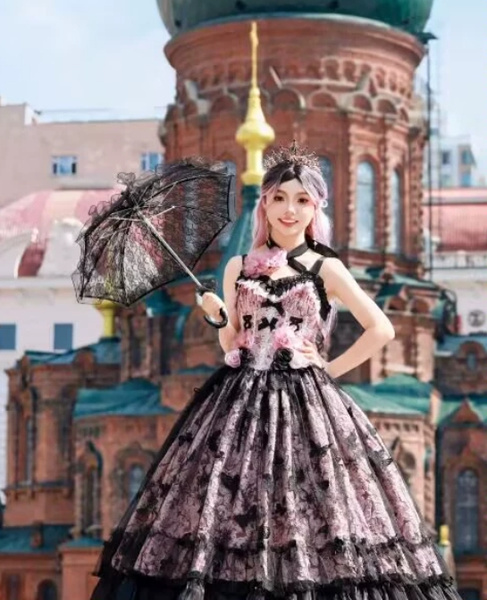 Angelic pretty ゴスロリ フラワープリントドレス Angelic pretty ゴスロリ フラワープリントドレス